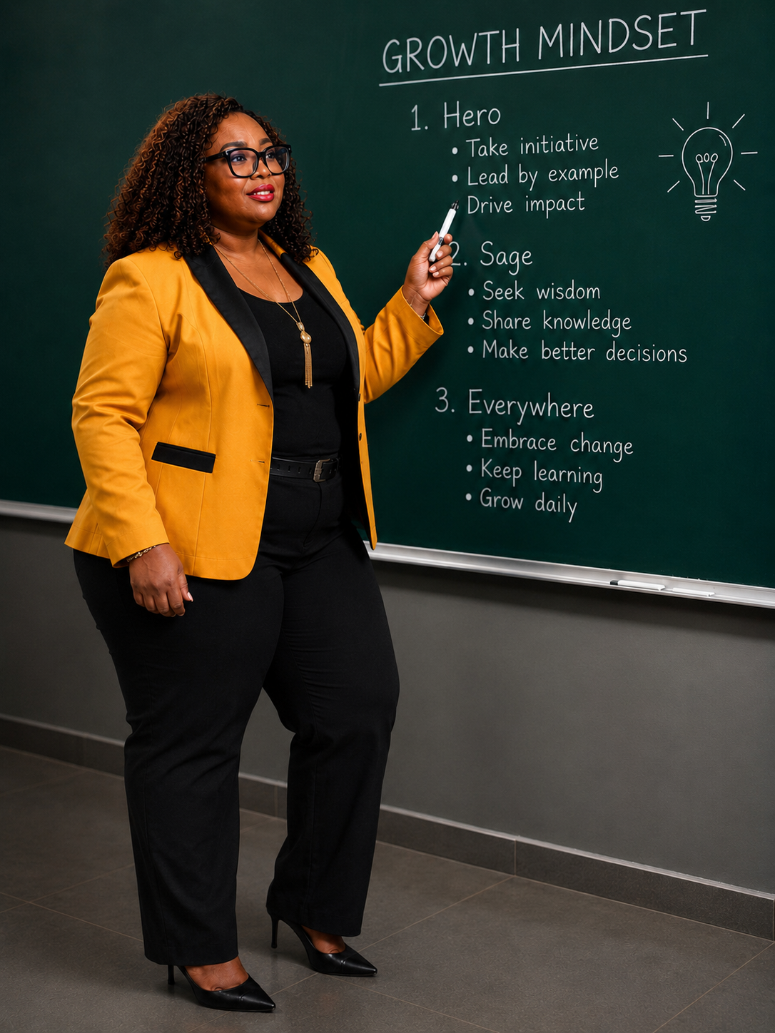 Dr Glory Enyinnaya teaching a growth mindset