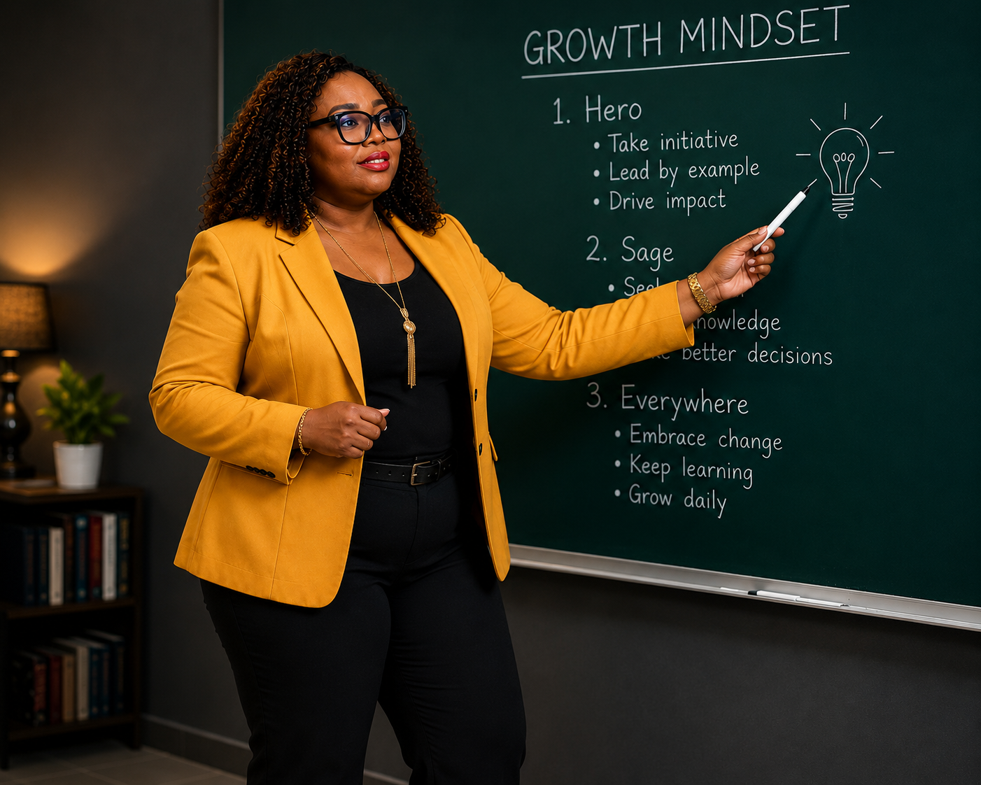 Dr Glory Enyinnaya presenting on growth mindset